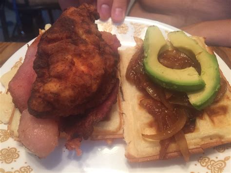 chicken and waffles sandwich; | Best With Chocolate