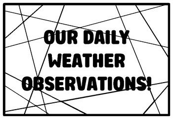 OUR DAILY WEATHER OBSERVATIONS! Kindergarten Science Coloring Pages ...