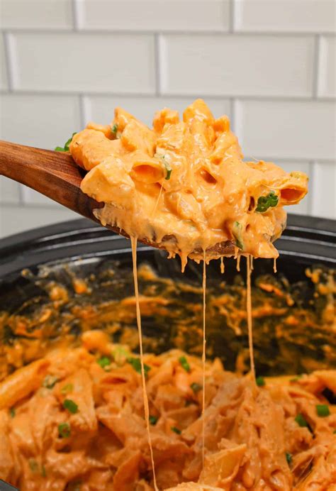 Crock Pot Buffalo Chicken Pasta is an easy slow cooker penne recipe ...