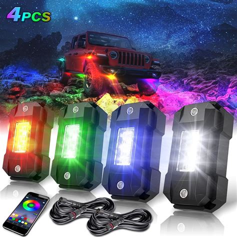LEDMIRCY RGB Rock Lights Kit – Color Changing & Bluetooth