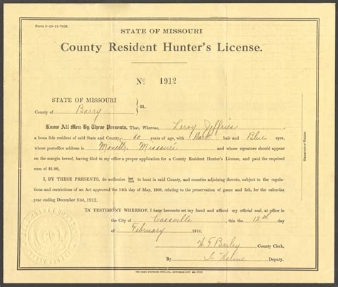 1906 – 1938 Missouri Hunting & Fishing Licenses - Waterfowl Stamps and More