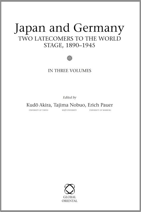 Buy Japan and Germany (3 Vols.): Two Latecomers on the World Stage ...