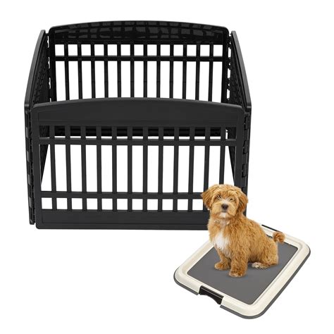 IRIS USA 24" Exercise 4-Panel Pet Playpen and Small Training Pad Holder ...