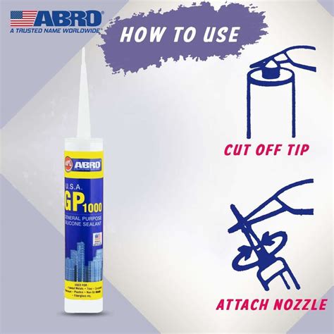ABRO GP-1000 Clear General Purpose Silicone Sealant Water Resistant ...