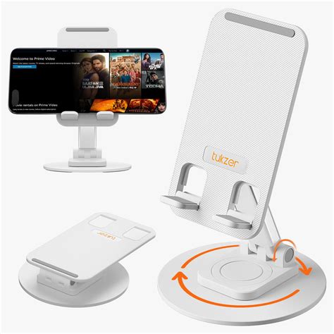 Tukzer Foldable Tablet Stand Mobile Holder with 360° Swivel Base ...