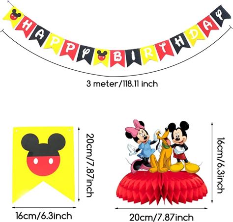 Buy GEVEDOGAET 10pcs Mouse Duck and Dog Honeycomb Centerpiece Set Props ...