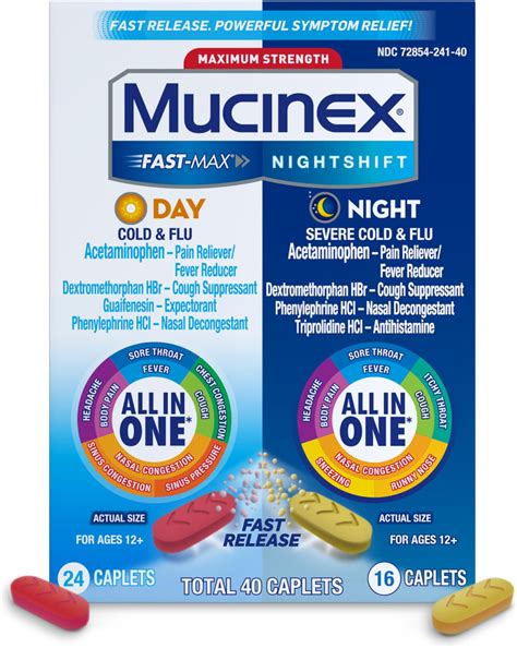 Amazon.com: Mucinex Fast-Max Day Cold and Flu & Nightshift Night Severe Cold and Flu Medicine ...