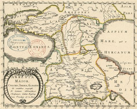 Map of Armenia Major, Colchis, Iberia, Albania 1655 - PeopleOfAr