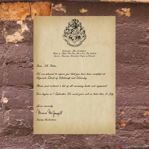 Customised Hogwarts Acceptance Letter Poster (without address ...