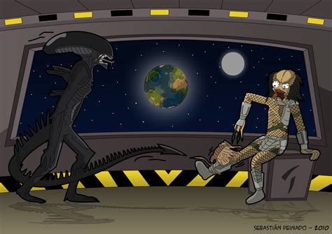 Image result for Alien vs Predator Cartoon