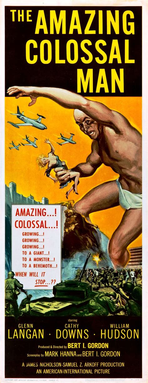 The Amazing Colossal Man (1957) | Horror movie posters, Film vintage, Film