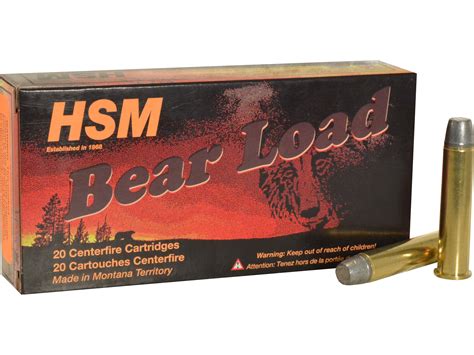 HSM Bear 45-70 Government +P Ammo 430 Grain Flat Nose Box of 20
