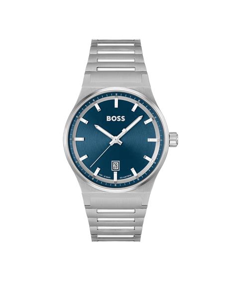 BOSS Candor Qtz Basic Calendar Blue Round Dial Men's Watch|Stainless ...