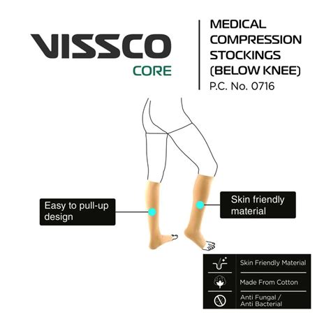 Buy VISSCO CORE MEDICAL COMPRESSION STOCKINGS BELOW KNEE MEDIUM Online ...