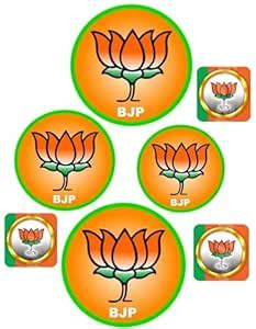 BJP STICKERS Pack Of 6 Vinyl Stickers | MULTIPURPOSE STICLERS OF BJP ...
