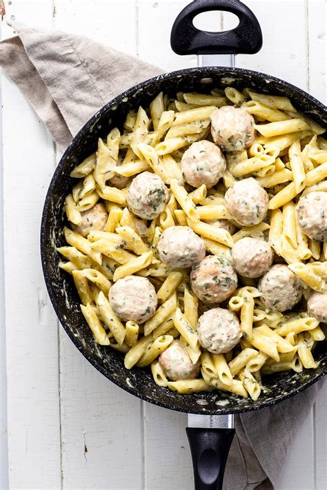 Turkey Meatballs Alfredo Meal Prep - One Clever Chef