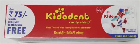 Buy Kidodent Dental Gel With Brush- 60 gm, Pack Of 3 Online at Low ...
