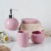 Complete Set of Ceramic Bath Accessories Pink