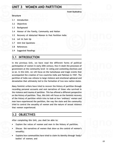 Women and partition - Womenís Political UNIT 3 WOMEN AND PARTITION ...