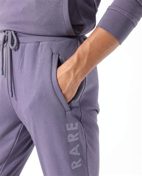 Rare Rabbit Men's Yazu Purple Cotton Embroidered Regular Fit Track Pan