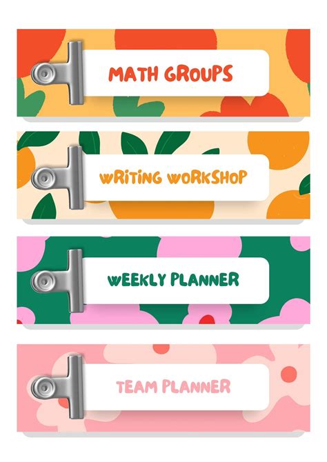 Folder Labels Template