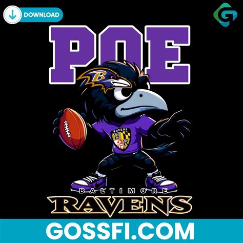 Poe Mascot Play Football Baltimore Ravens Png - Gossfi.com