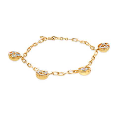 14KT Yellow Gold Quirky Game Night Bracelet