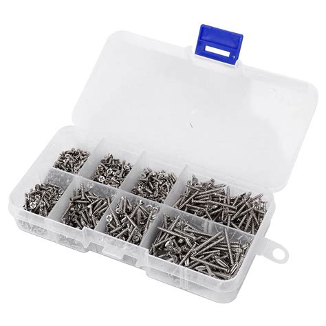 Unbranded Stainless Steel Self Tapping Screw Set 800 Pcs Assorted M2 Sizes for Wood and Hardware ...