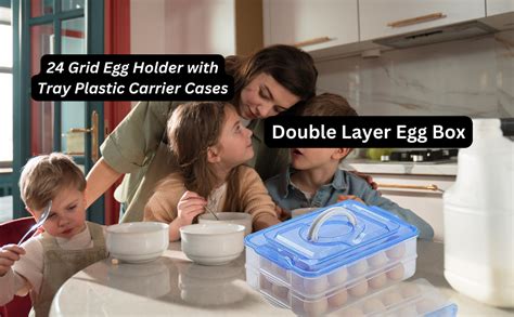Jaravik Double Layer All In One Rectangular Egg Storage Box/Food ...