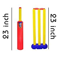 Buy Majik Cricket Kit Set of 3 Stumps with Bail, 1 Bat and 1 Ball Combo ...