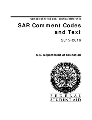 Fillable Online fsadownload ed SAR Comment Codes and Text. SAR Comment ...