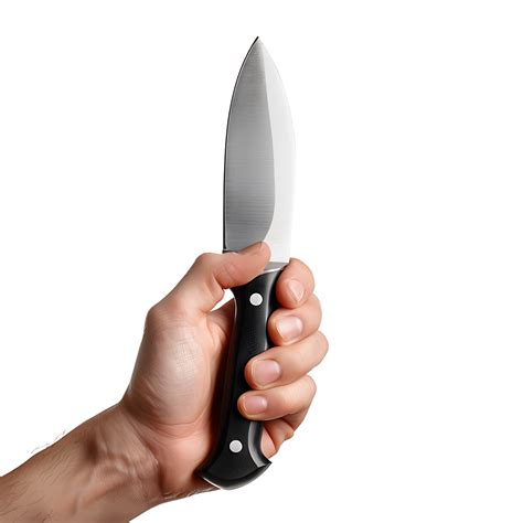 Hand holding knife on isolated transparent background 44274088 PNG