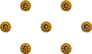 Comet Busters Beautiful Round Golden Bindi With Gold Beads Border (7mm ...
