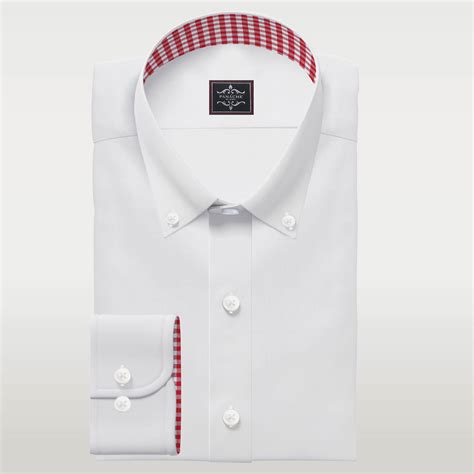Luxury Button Down White Mens Dress Shirts White Broadcloth Custom Made ...