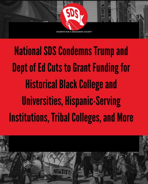 National SDS Condemns Trump and Dept of Ed Cuts to Grant Funding for ...