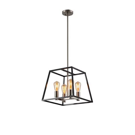 Defong 4 Light Pendant Lighting, Industrial Ceiling Light Black Lantern ...