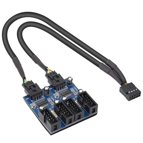 Motherboard USB 9 Pin Header Hub Male 1 to 2/4 Female USB 2.0 Splitter ...