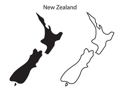 New Zealand map silhouette, New Zealand country 53846018 Vector Art at Vecteezy