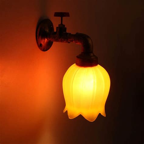 Somil Vintage Tap Shape Pendant Wall Lamp Light with Decorative Glass ...