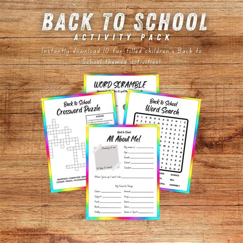 Kids Back to School Activity Pack, School Themed Activities, School ...