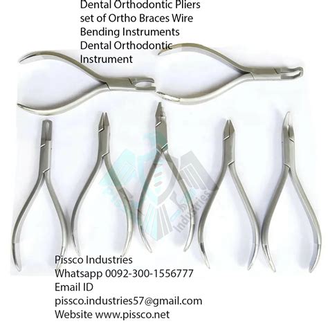 Dental Orthodontic Pliers set of Ortho Braces Wire Bending Instruments - Pissco