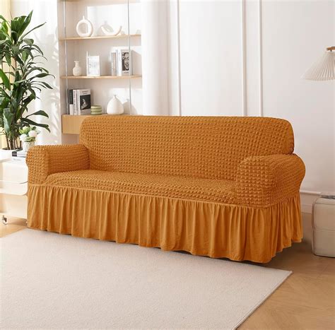 House of Quirk Turkish Bubble Frill 280 GSM Sofa Slipcovers, Durable ...