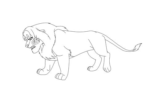 Lineart Simba Adult by PrinceVoldy-TLK on DeviantArt