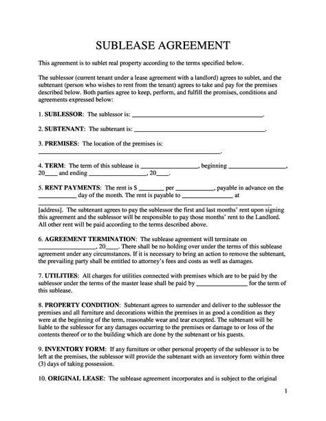 40+ Professional Sublease Agreement Templates & Forms ᐅ TemplateLab