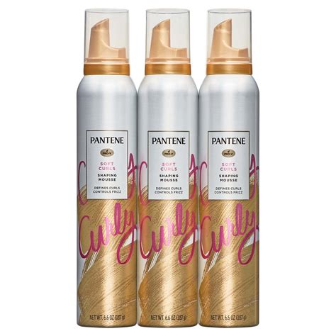 Pantene Mousse for Curly Hair Foam Mousse for Women 6.6 oz 3 Pack Frizz ...