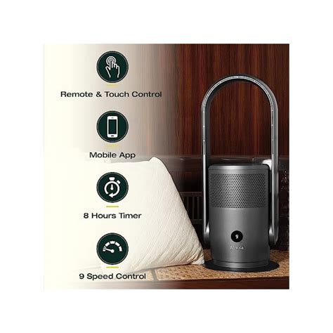 Tesora Bladeless Fan with Air Purifier | Grey – Infinia Home and Kitchen