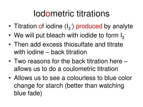 Image result for Iodometric Titration Color