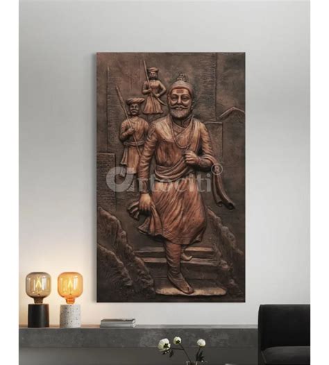 Buy 5X3 Feet Chattrapati Shivaji Maharaj 3D Relief Mural Online - Artociti