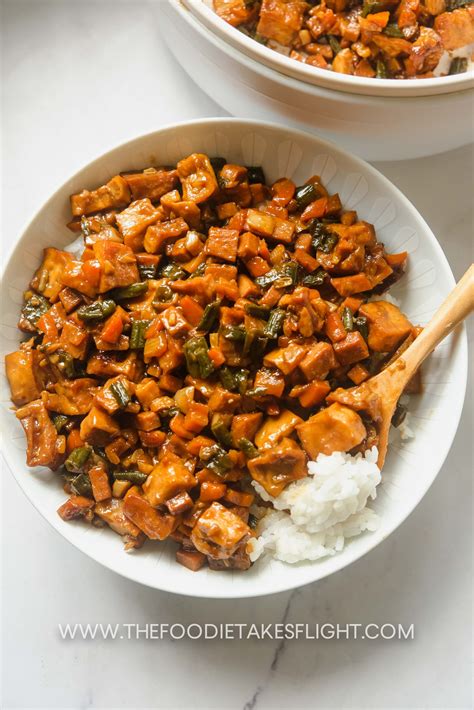 Tofu and Mixed Vegetable Rice Bowl - The Foodie Takes Flight