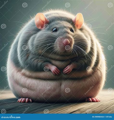 Adorable Chubby Mouse with Big Eyes and Folded Paws, Sitting on a ...